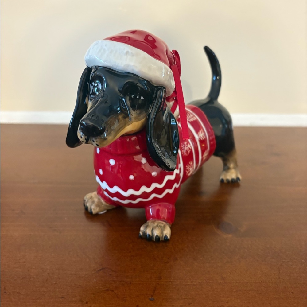 Blue Sky Festive Dachshund Holiday Decor - Red and Black
